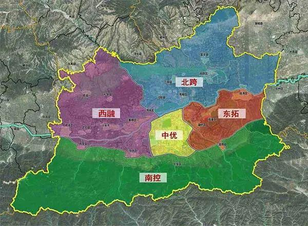 西安“北跨、南控、西進(jìn)、東拓”的空間戰(zhàn)略?圖源網(wǎng)絡(luò).png